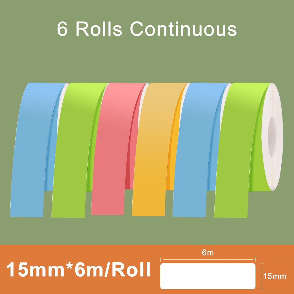 Supvan Mini Label Printer Paper Waterproof Anti-Oil Printing Label Price Label Pure Color Scratch-Resistant Label Sticker Paper: Continuous Label 6
