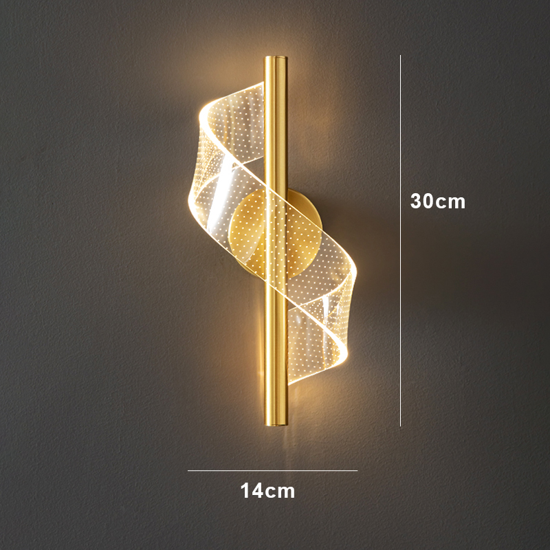 Moderne minimalistisk led-væglampe til hjemmet, indendørs indretning, væglampe til stue, soveværelse, sengebord, baggrundslys, dekoration: Varm hvid  (2700-3500k) / Guld