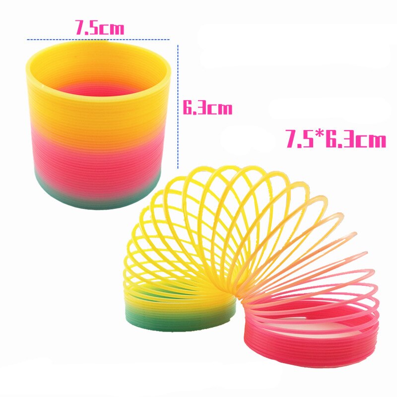 1Pcs Regenboog Cirkel Grappige Magical Speelgoed Vroege Educatief Folding Plastic Spring Coil Big Size Antistress Hand Vaardigheid: 7.5cm B