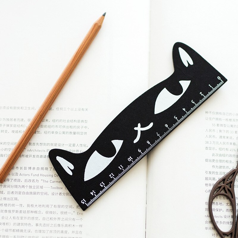1 pcs/lot Cute cat Wooden rulers Kawaii Cute girl drawing template lace Sewing Ruler stationery office school