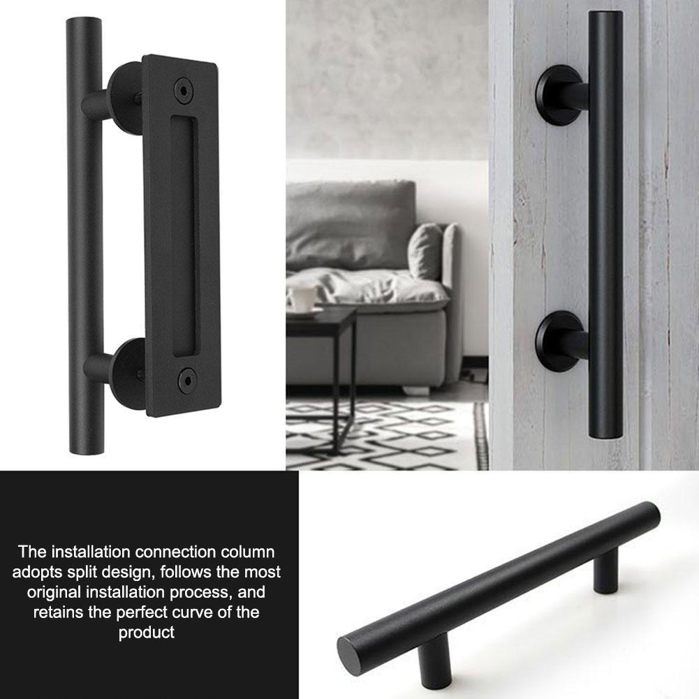 Sliding Barn Door Handle Pull Cabinet Flush Hardware Set Wood Door Handle Interior Door Furniture Handle Hardware