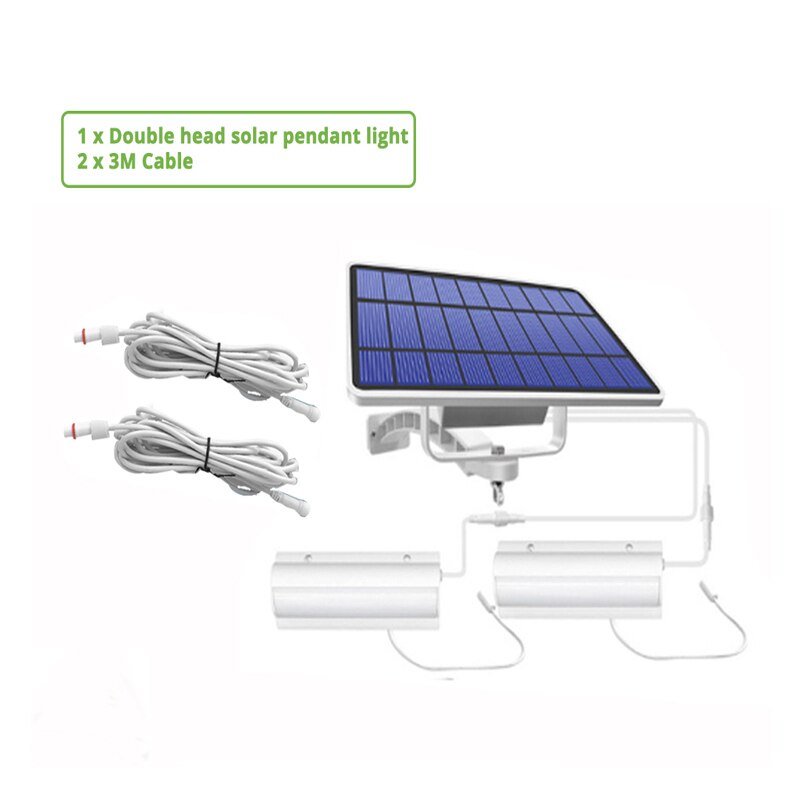 Solar Schuur Licht Zonne-verlichting Outdoor Hanger Lamp Automatische Sensor Schakelaar Met 3M Lijn Tuin Licht Voor Tuinen Yard binnenshuis: White-2 Heads / Warm White
