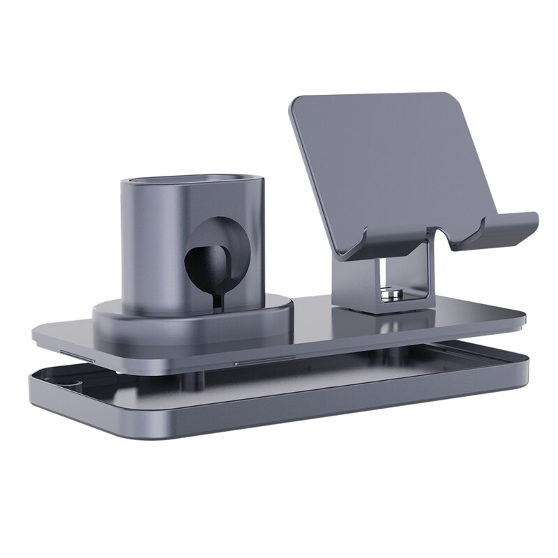 3In1 Charging Dock Stand Voor Apple Horloge Serie Iphone Ipad Desktop Draadloze Opladen Een Stand: Black