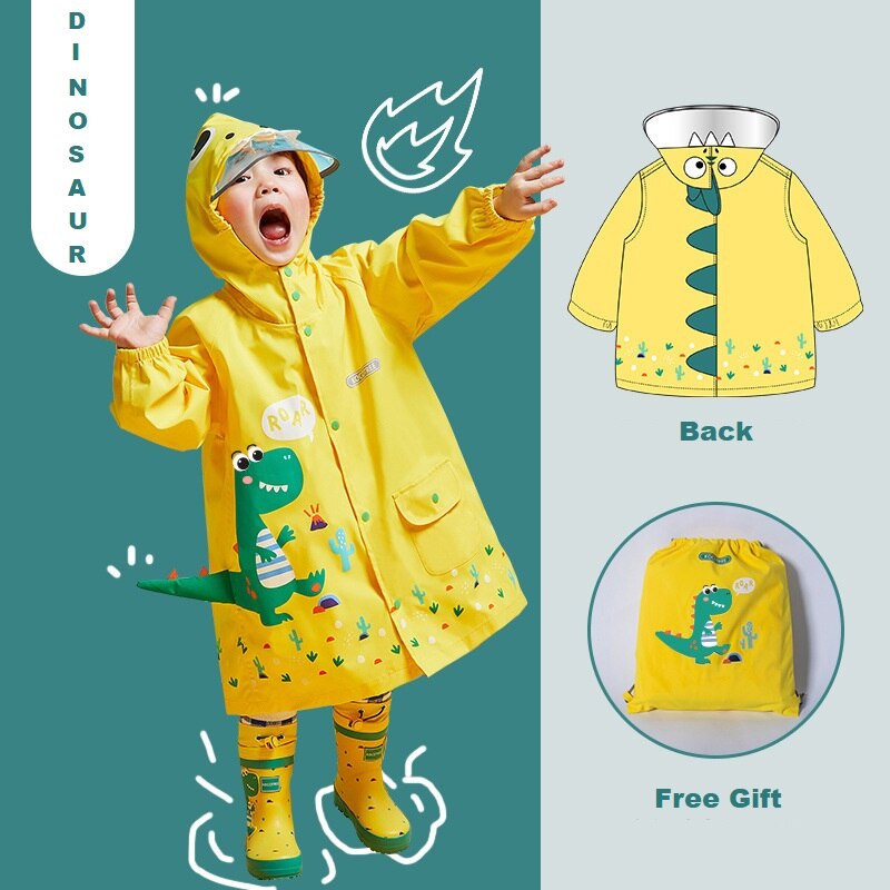 Chubasquero impermeable con dibujos de unicornios para niños, Poncho para bebé, niños, niñas, estudiantes de escuela primaria, traje de lluvia Siamés