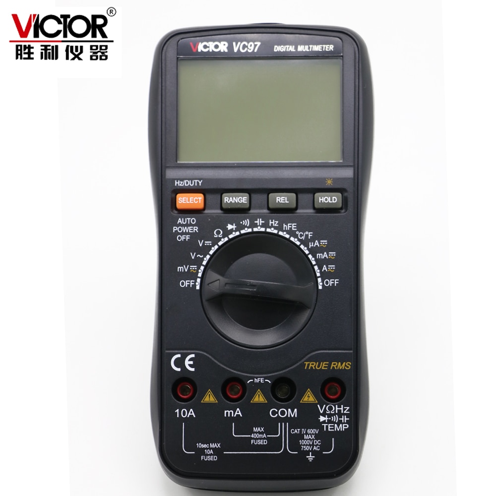 VICTOR VC97 True RMS Auto Range 4000 Counts Resistance Capacitance Frequency Temperature Digital Multimeter