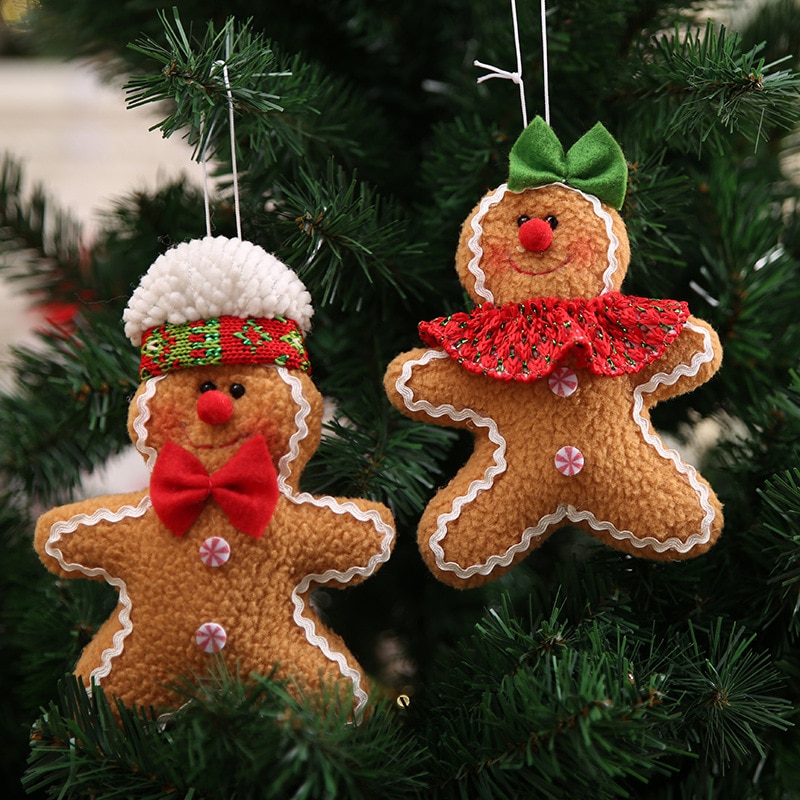 Year Gingerbread Man Hanging Merry Christmas Ornaments Ornament Xmas Tree Decoration Festival Party Supplies