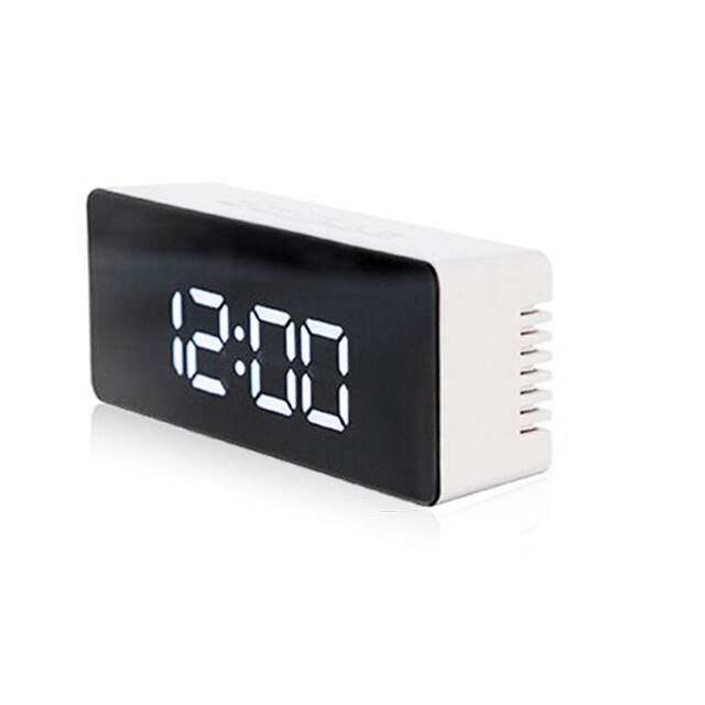LED Display Mirror Surface Horologe Remind Kitchen Time Alarm Clock Timepiece Prompt Home Timer Multi-Functional Automatic: rectangle