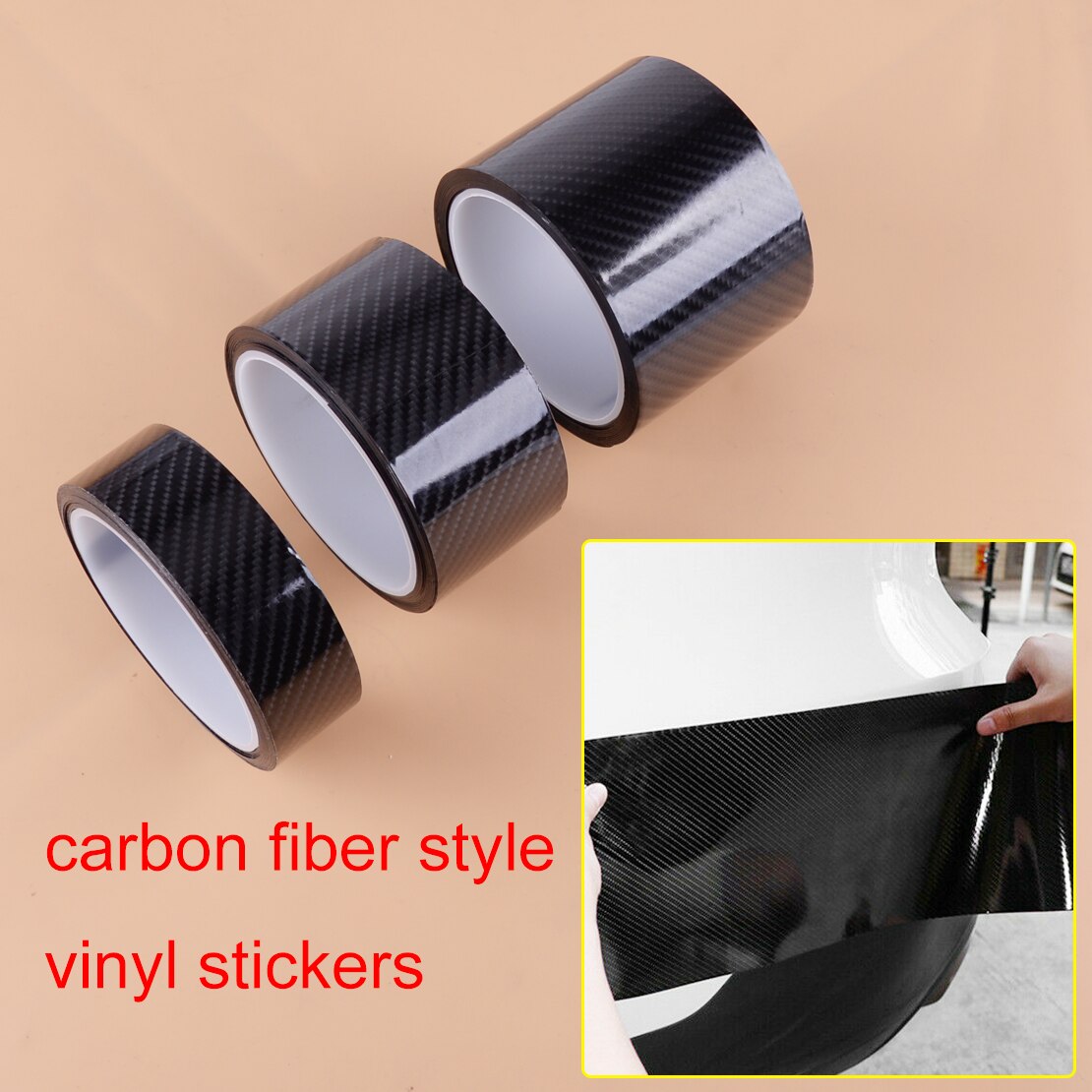 beler Cars Universal Vinyl Car DIY Carbon Fiber Texture Vinyl Stickers Tape Wrap 3CM 5CM 7CM