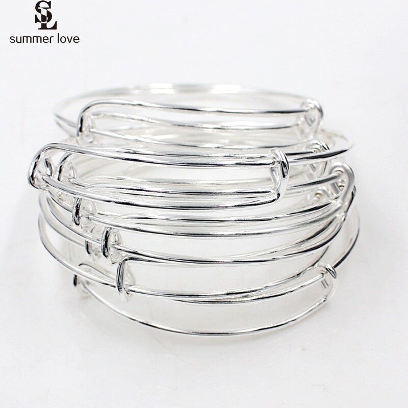 Diameter 5.8cm/5cm Children Wire Bangles Cable Expandable Bracelet For Charms Diy Jewelry Accessory pulseras