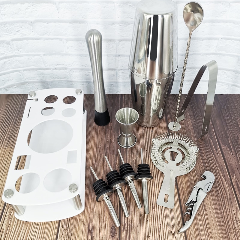 1-13 Stks/set Rvs Cocktail Shaker Set 750 600Ml Omvatten Dranken Zeef Flesopener Maker Mixer Bar wijn Gereedschap