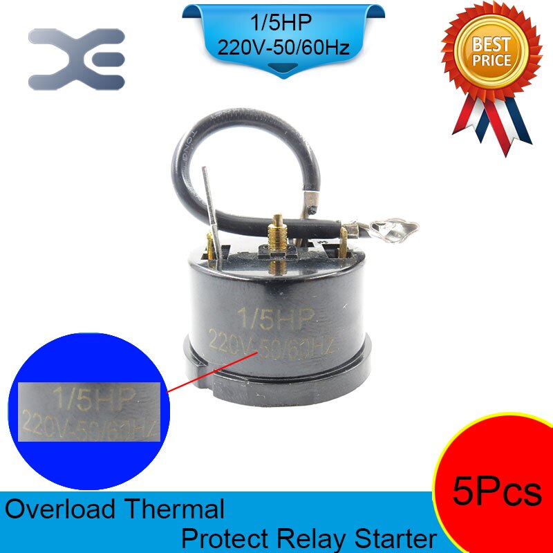 5PCS Refrigerator Compressor 220V 150W 1/5 HP Overload Protector Refrigerator Refrigerator Spare Parts