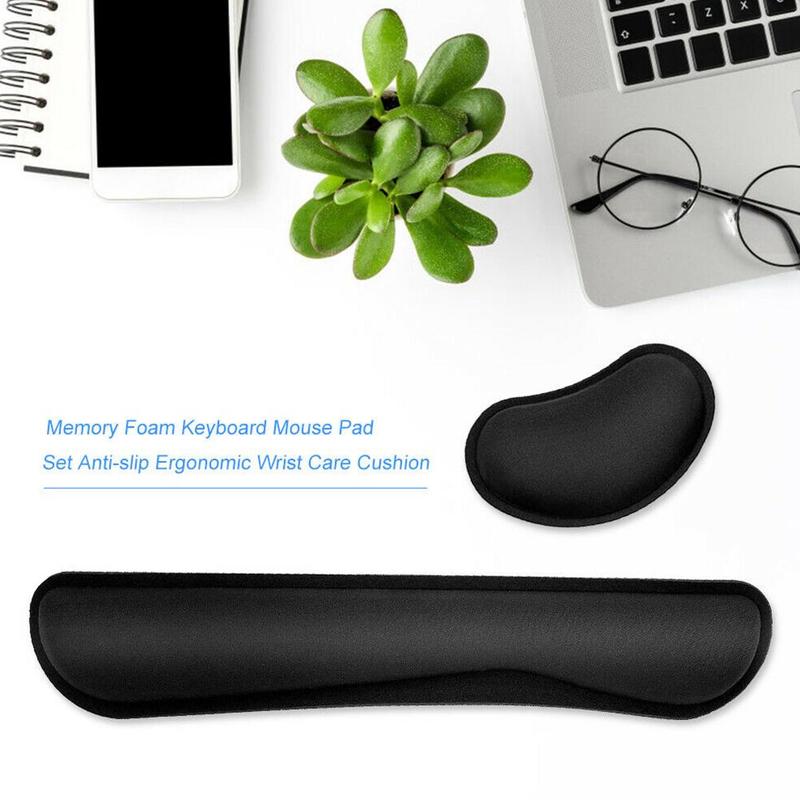 Memory Foam Keyboard Wrist Rest Pad Hand Computer Memory For Office Foam Set Comfort Cushion Support Rest B3M2