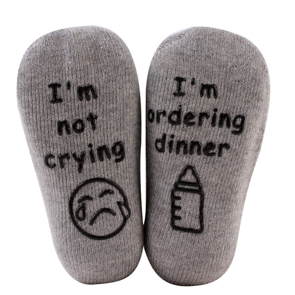 Baby Socks Cute Baby Girl Boy Anti Slip Short Socks Solid Color Vertical Sock Double Needle Knit Cotton Kids Socks Fit 0-1T: Gray