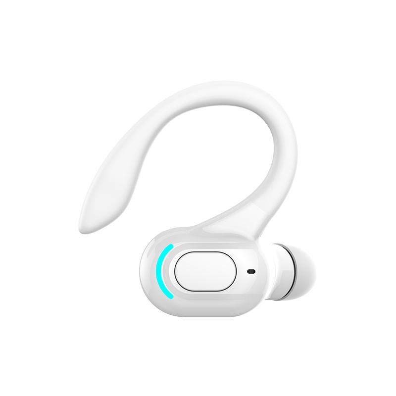 Bluetooth 5.2 Draadloze Koptelefoon Oorhaak Enkele Mini Business Hoofdtelefoon Hifi Bass Noise Cancelling Sport Gaming Oordopjes: WHITE