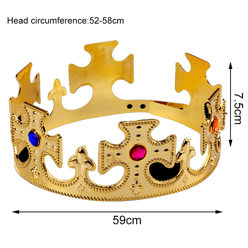 Royal King Plastic Crown Prince Costume Accessory Crown Toy for Happy Birthday Party Decoration: Deep Sapphire