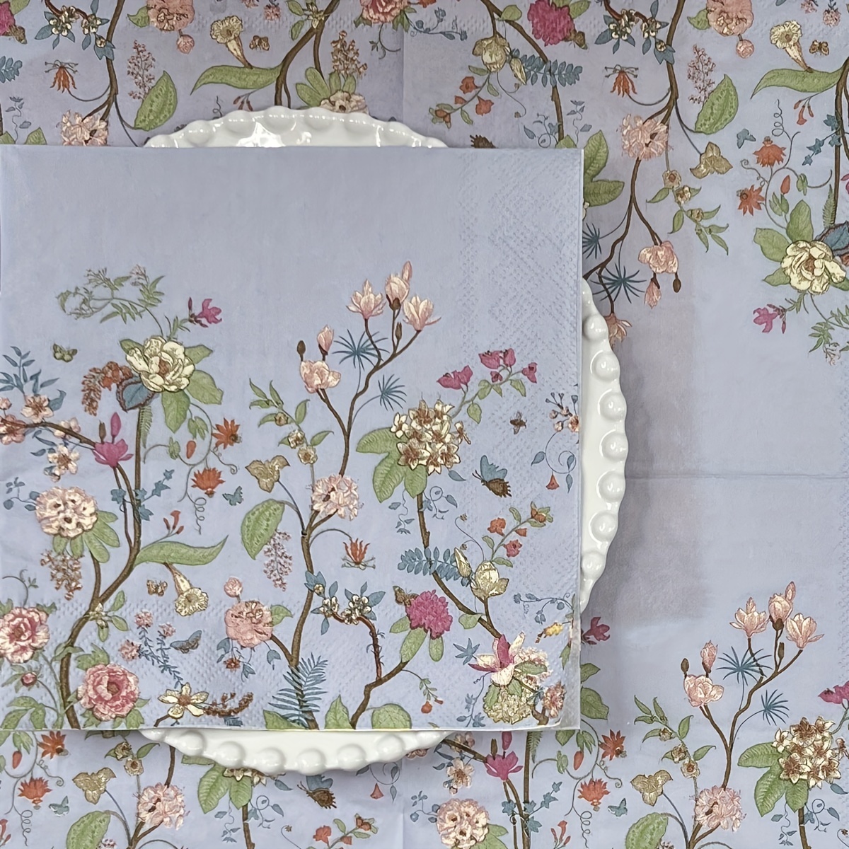 20 stuks vintage wilde bloem wegwerpservetten voor feesten, bruiloften, verjaardagen - 13x13 inch, perfect voor desserts en feesten