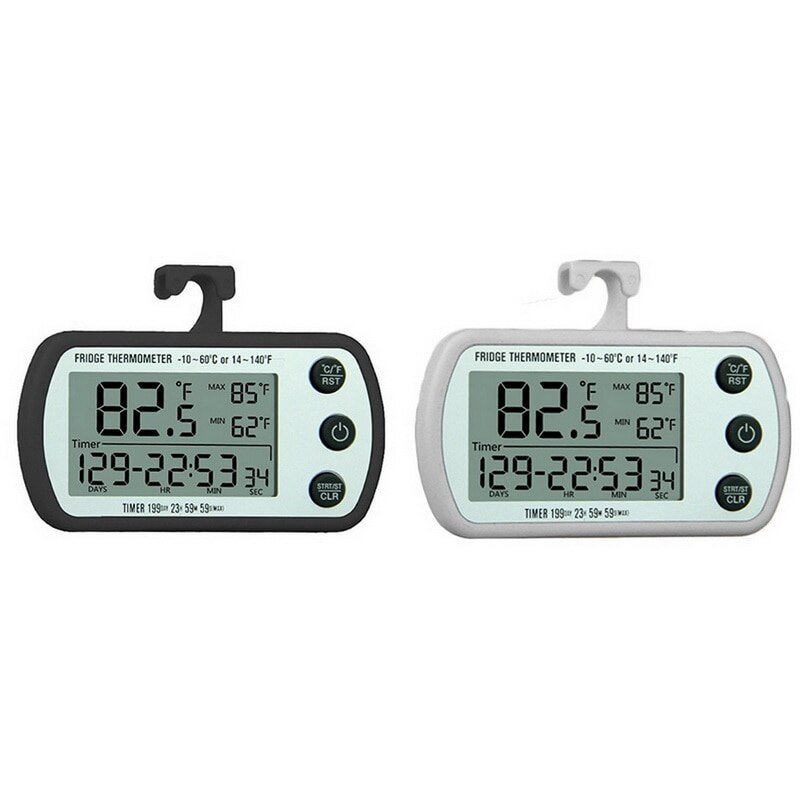 Hanging Magnetic Refrigerator Digital Alarm Thermometer Temperature Gauge for Fridge Freezer with Battery Included^o^