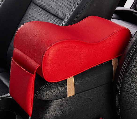 Universal Car Armrest PU Leather Pad Auto Armrests Car Center Console Arm Rest Seat Box Pad Vehicle Protective Car Styling: red