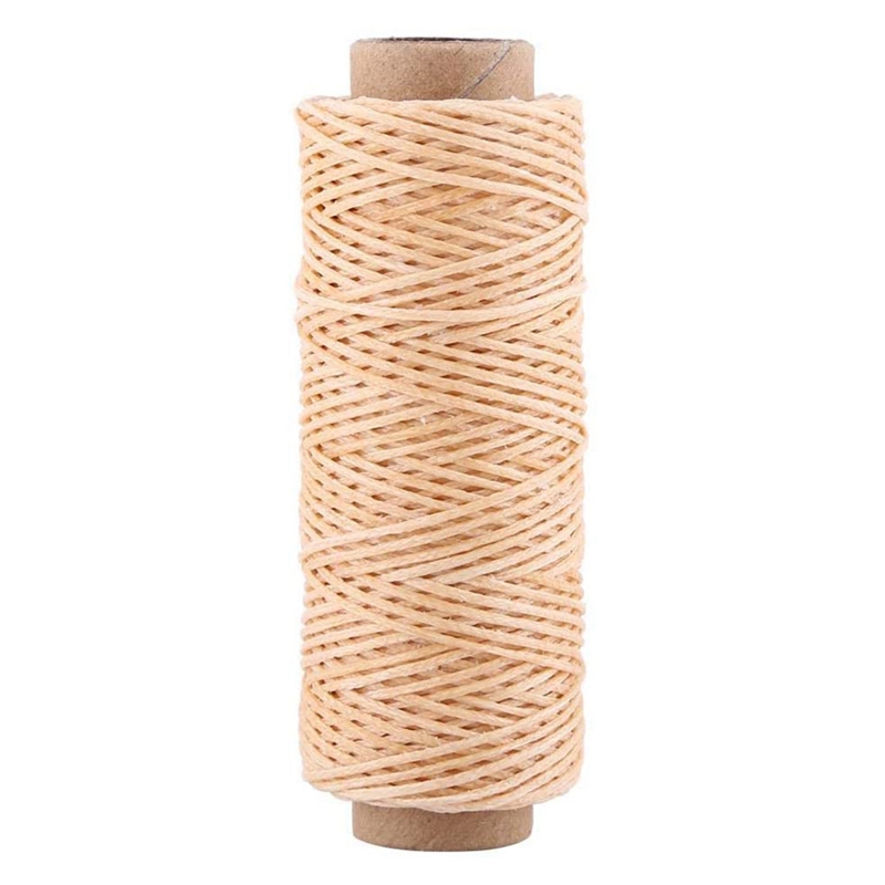 5 Rollen Van 50 Meter Van 150D Gewaxt Draad Voor Leer Hand Naaien Met Een Diameter Van 0.8 Mm (beige)