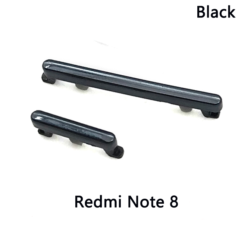 Dla Xiaomi Redmi Note 9S boczny przycisk głośności + włącznik/wyłącznik boczny zestaw dla Xiaomi Redmi Note 10 Pro boczny przycisk głośności: Note 8 Black