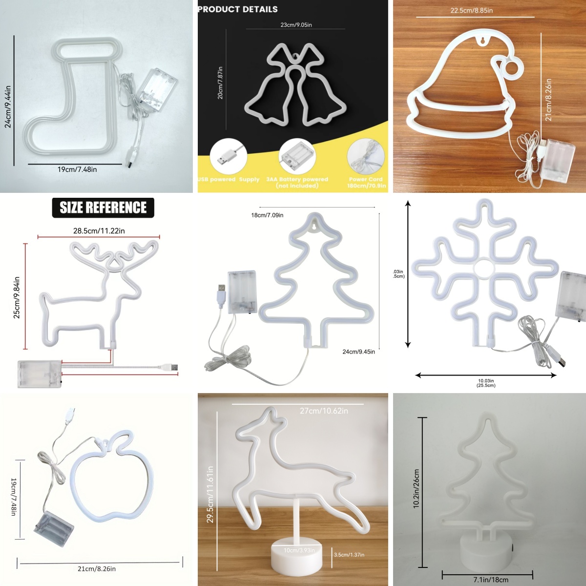 Luces decorativas navideñas, lindas luces LED de alce y Papá Noel, alimentadas por USB o con pilas, navideños, decoración de habitaciones