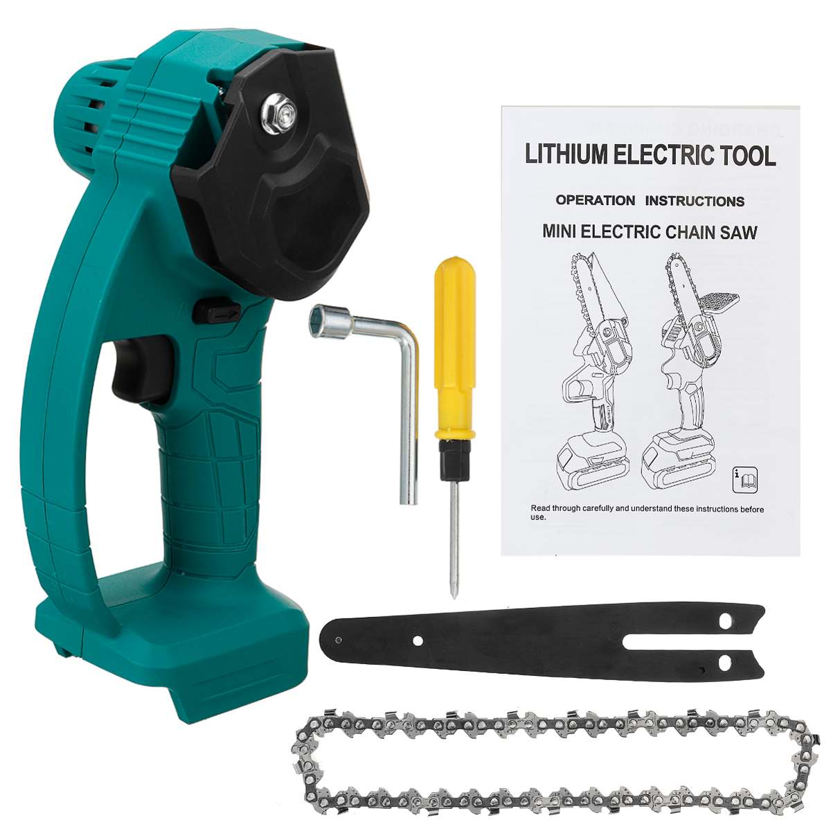 6 Inch 2400W Elektrische Kettingzaag Mini Elektrische Kettingzaag Snoerloze Elektrische Snoeizaag Draagbare Elektrische Zaag 68V / 98V Eu Plug: only saw