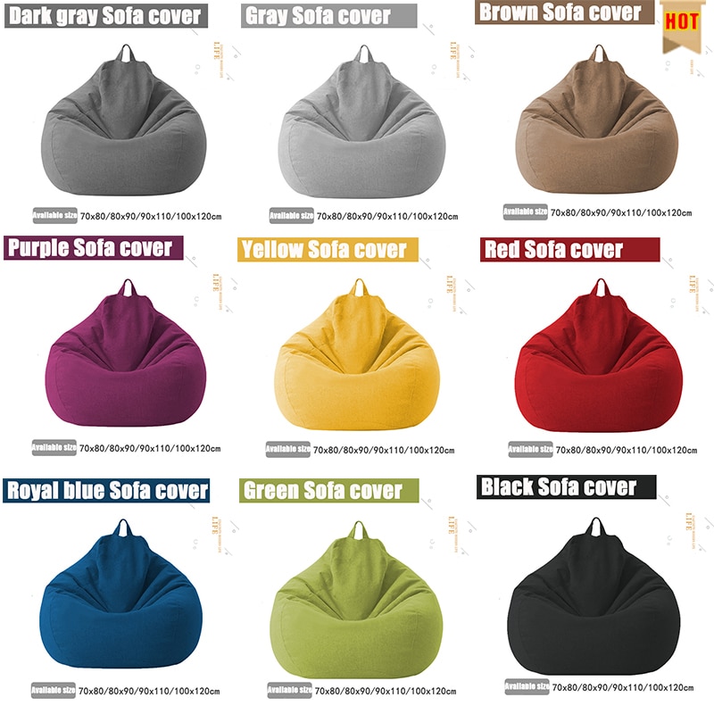 Banken Cover Bladerdeeg Gigante Stoelen Zonder Filler Linnen Doek Lounger Stoel Zitzak Poef Bladerdeeg Couch Tatami Poef Salon Bladerdeeg asiento