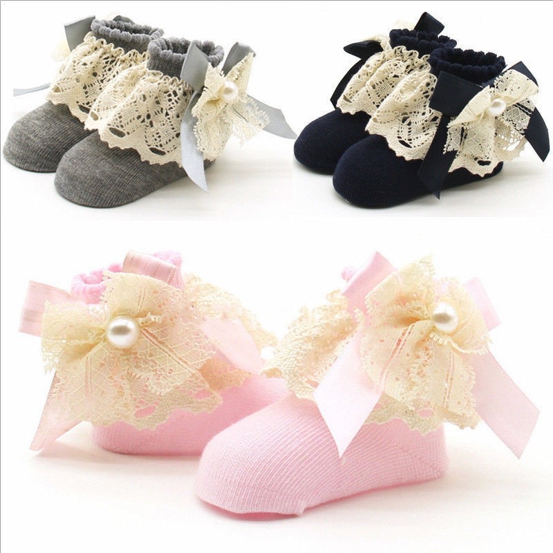 Neue Geboren Baby Weihnachten Warme Pantoffel Socken Nette Pirncess Spitze Blumen- Baumwolle Baby Mädchen Socken Neuheit Füllstoff Kleine Mädchen