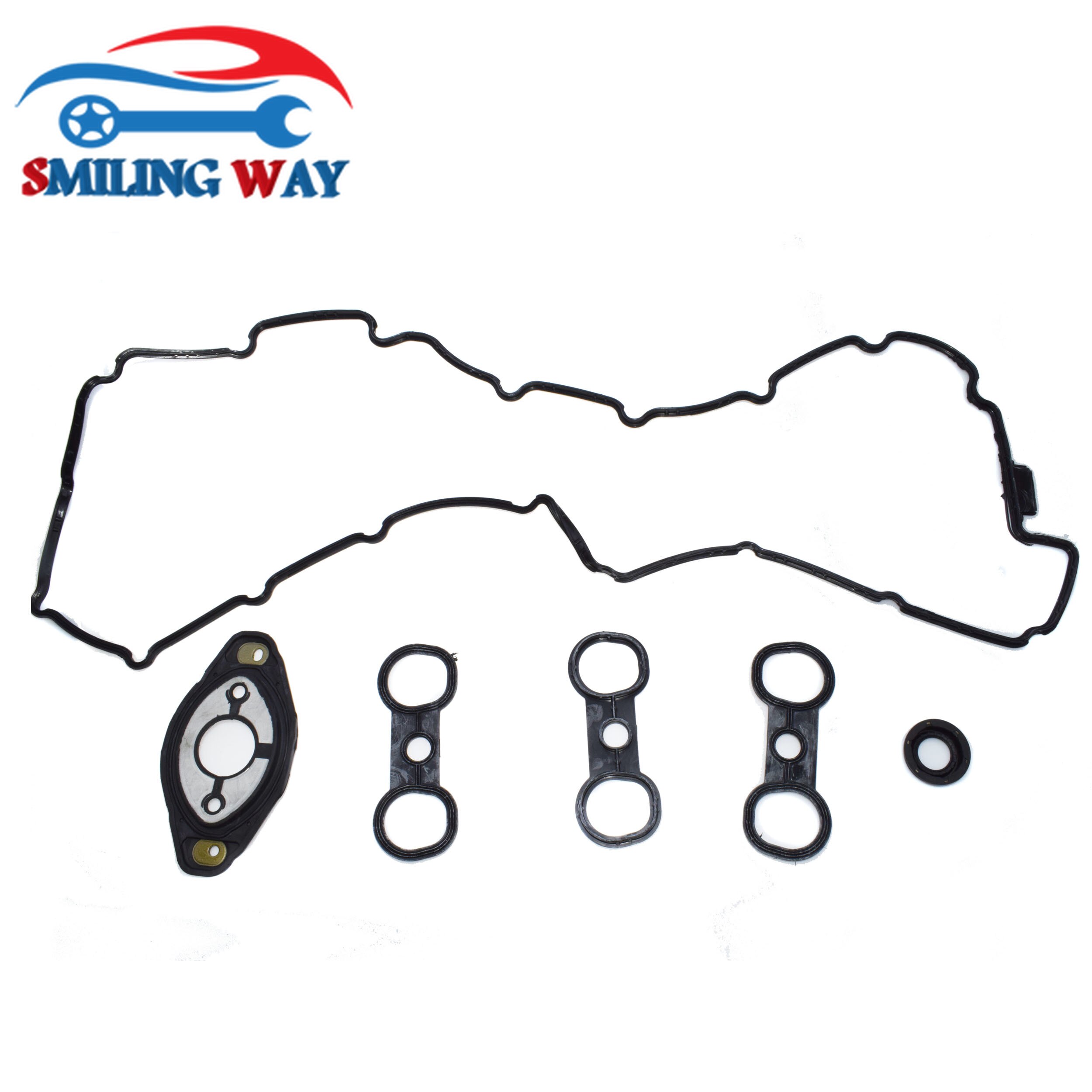 SMILING WAY# Valve Cover Gasket &amp; Spark Plug Tube Seal For BMW N52 128i 328i 328xi 528i X3 X5 Z4 323i E60 E82 E83 E88 E89 E90