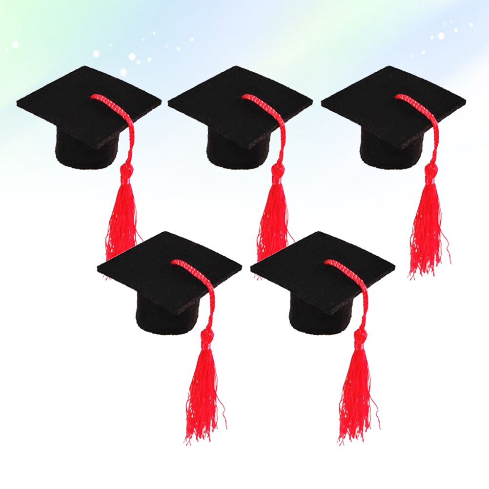 Couverture de bouteille de bière 5 pièces, Mini décoration créative pour remise de diplôme: Red
