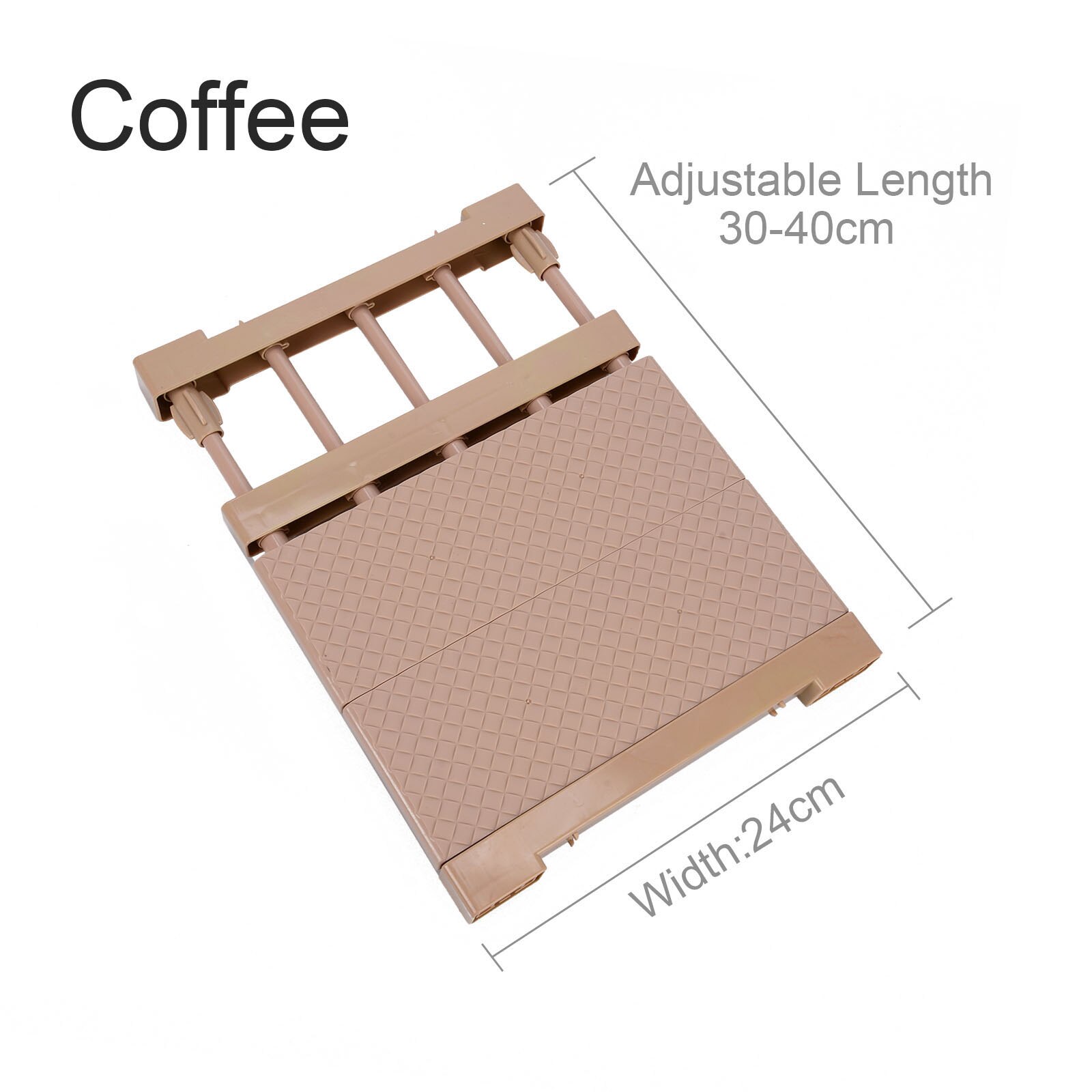 Adjustable Closet Organizer Storage Shelf Space Saving Wardrobe Wall Mounted Rack Kitchen Home Decorative Cabinet Holders: Coffee L30-40cm W24c