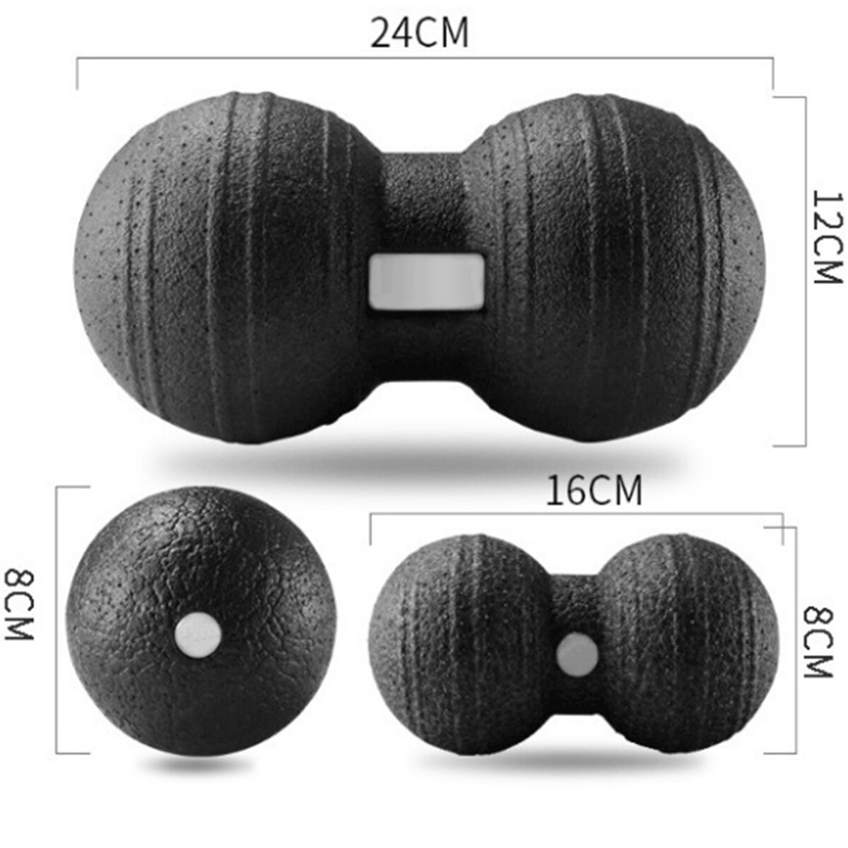 3pcs Double Lacrosse Ball Peanut/Round Shape Self Massage Roller Set Back Foot Neck Shoulder Physical Trigger Point Therapy