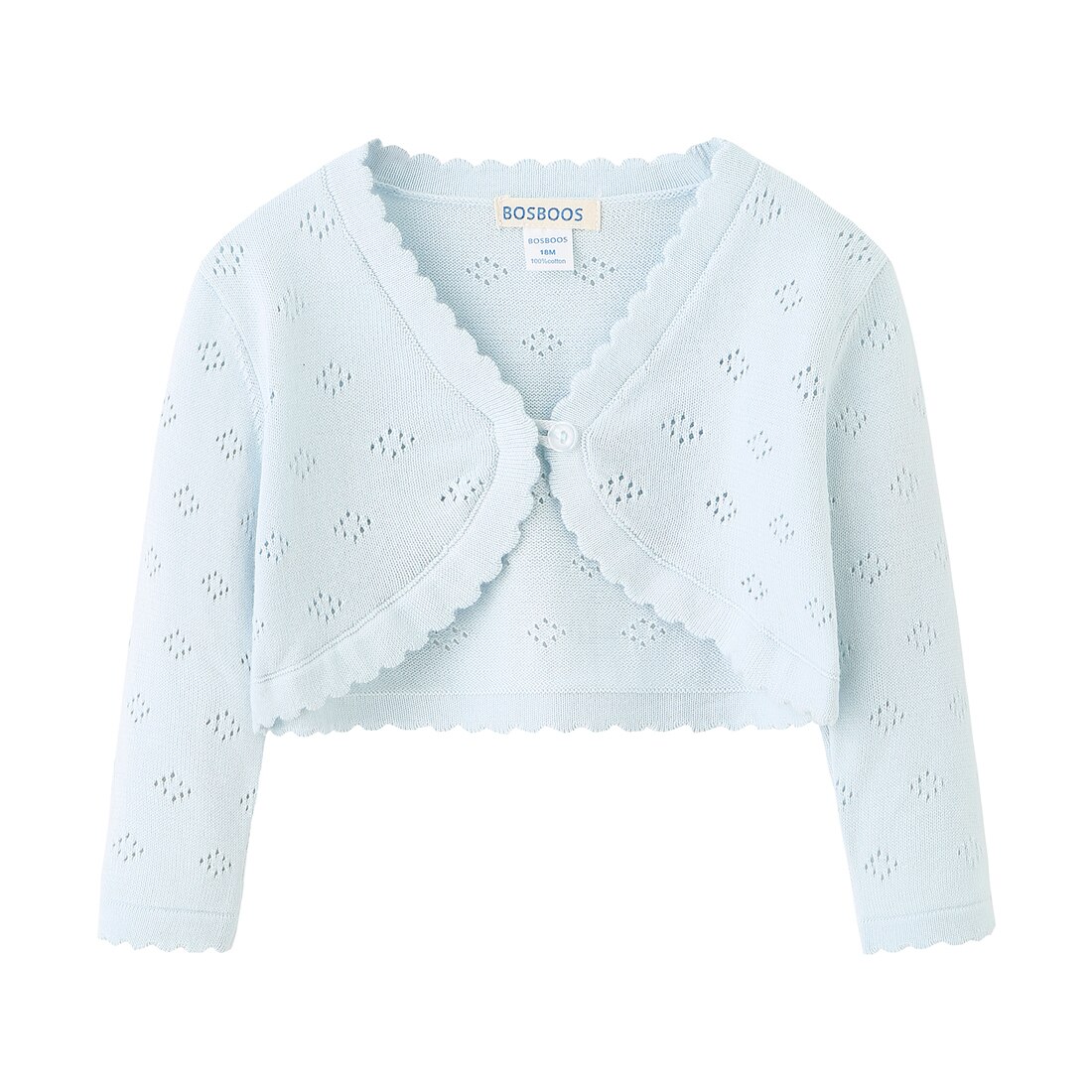 Little Girls Long Sleeve 100% Cotton Solid Knit Bolero Cardigan Shrug Sweaters for Birthday Party