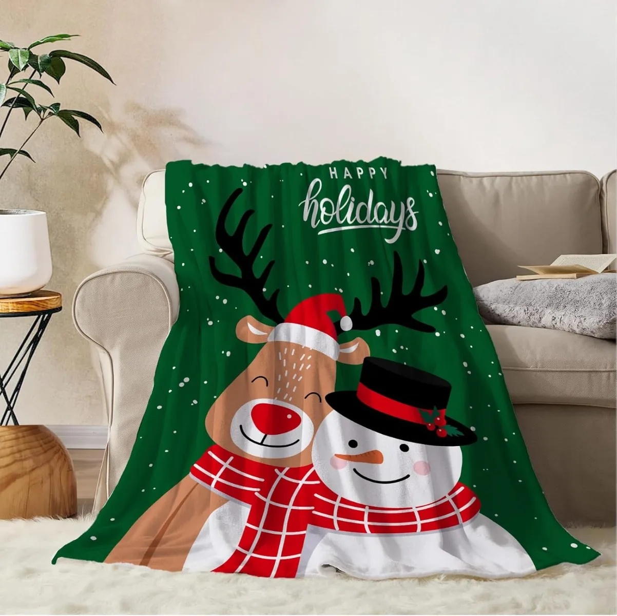 Weihnachtsschneemann-decke, kuscheldecke, sofad... – Grandado