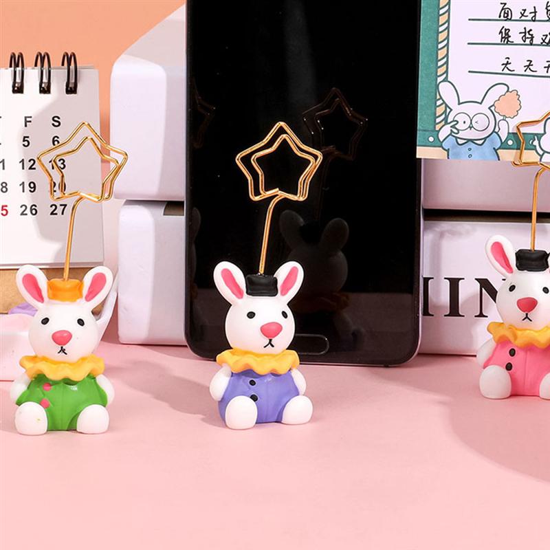 4Pcs Desktop Foto Clip Hars Bunny Vorm Mini Picture Card Clip Memo Clip