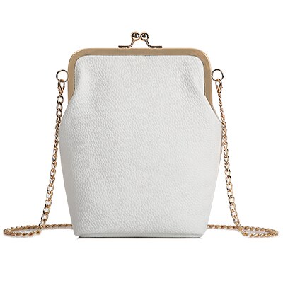 Ybyt mærke vintage afslappet sød kæde kvinder shell taske møntpunge håndtasker dame mini skulder messenger crossbody tasker: Hvid