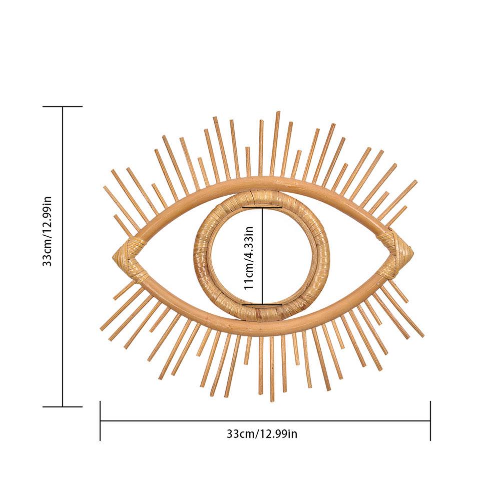 Nordic Rattan Crafts Eye Mirror Holder Frame Wall-mounted Decoration Salon Wall Art For Bathroom Washroom espejo mimbre