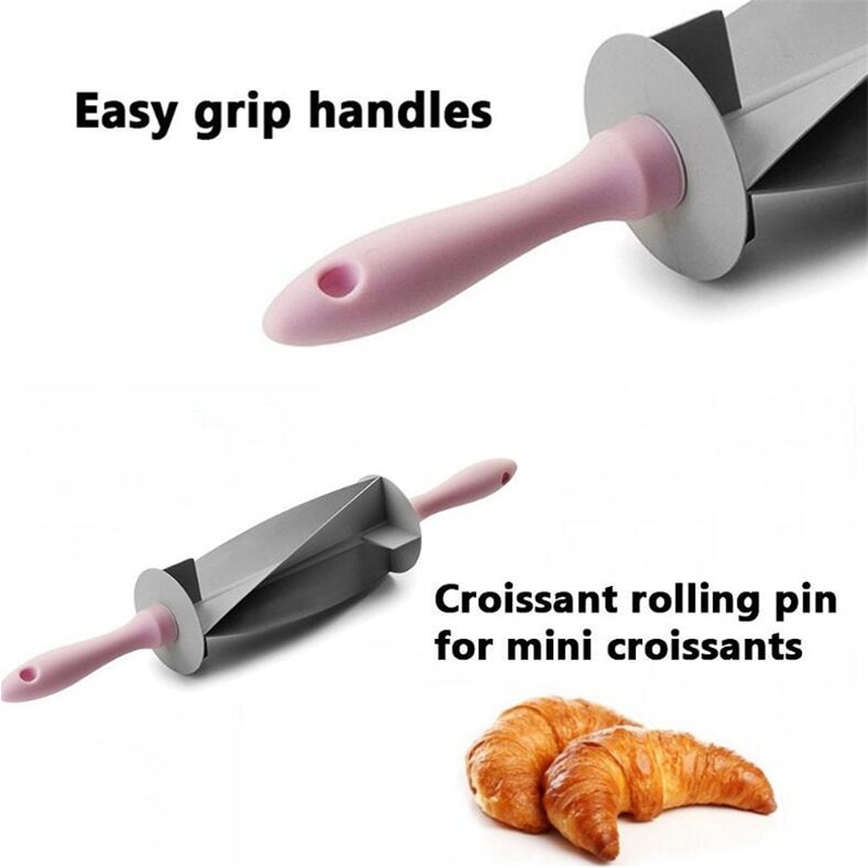 Justerbar blad kavel croissantskärare multifunktion brödskärare set rostfritt stål croissant deg fräs kniv rulle