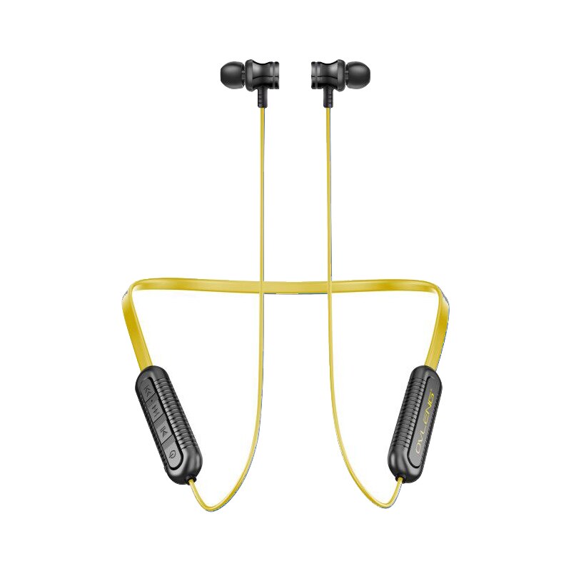 OVLENG S19 Wireless Bluetooth Earphones Sport Neckband Earbuds with Microphone as MP3 Player Walkman Handsfree for Smart Devices: YELLOW