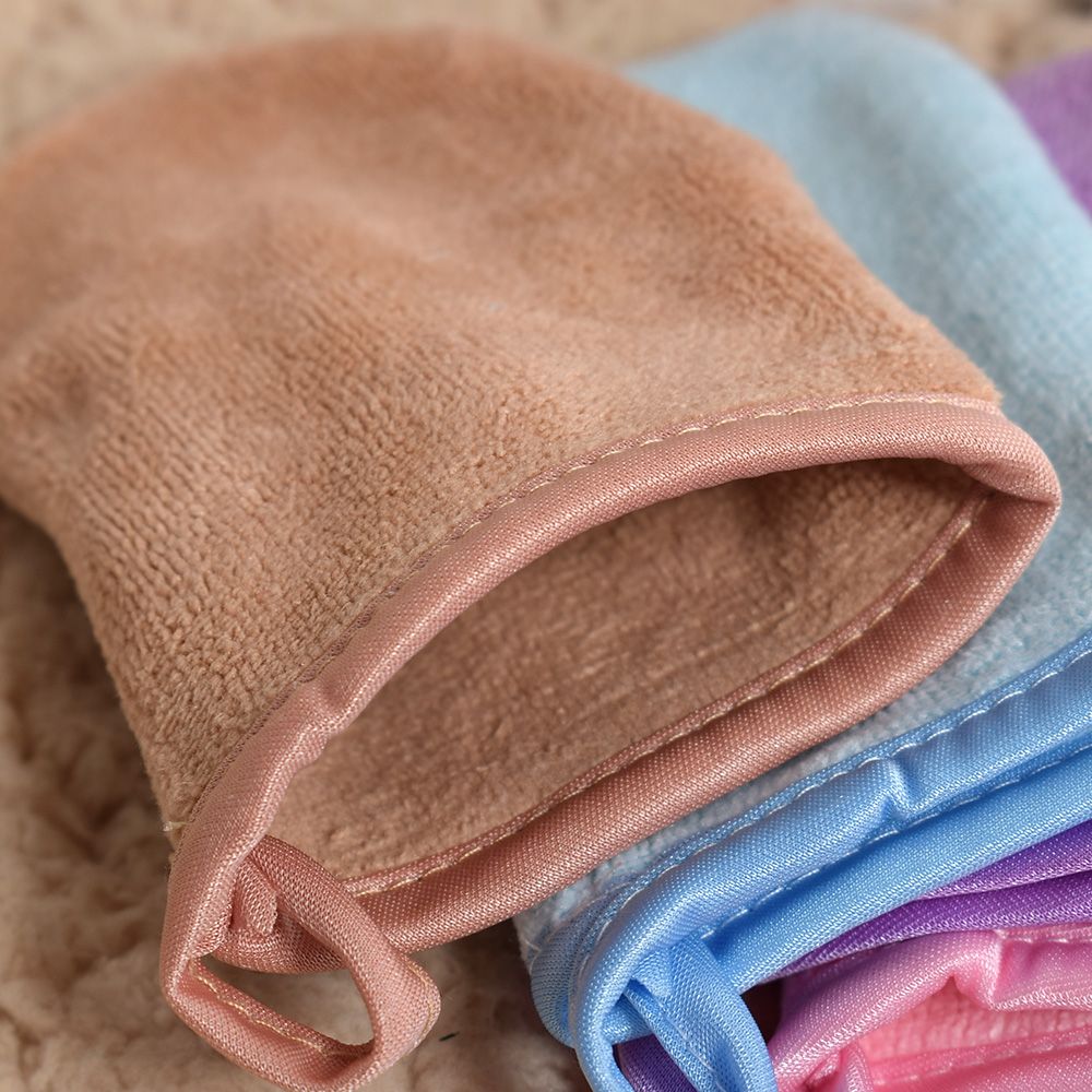 Toalla Facial de microfibra reutilizable, 6 colores, desmaquillante, guantes limpiadores, guante de goma, herramienta de 13x10 cm,