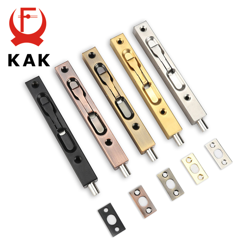 KAK 4/6/8/10 inch Stainless Steel Hidden Door Bolt Security Guard Door Latch Sliding Door Lock Bathroom Bolt Dust Proof Hardware