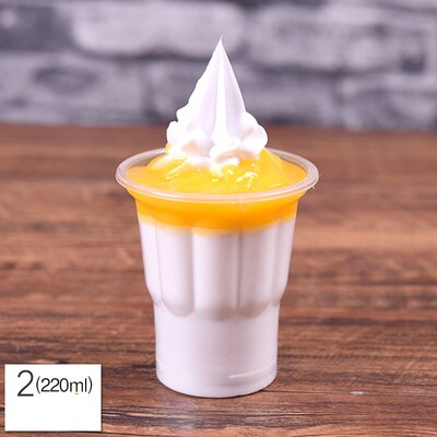 Simulation Sundae glace échantillon factice en plastique lait fruits Sundae modèle faux Sundae accessoires fenêtre affichage: 220ml model 2