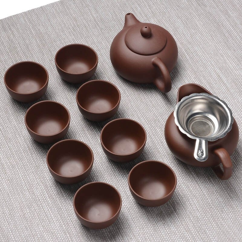 Handmade Purple Clay Kung Fu Tea Set Yixing Teapot Drinkware Tea Pot Cup Set ,Zisha Ceramic Chinese puer Teaset kettle: 04