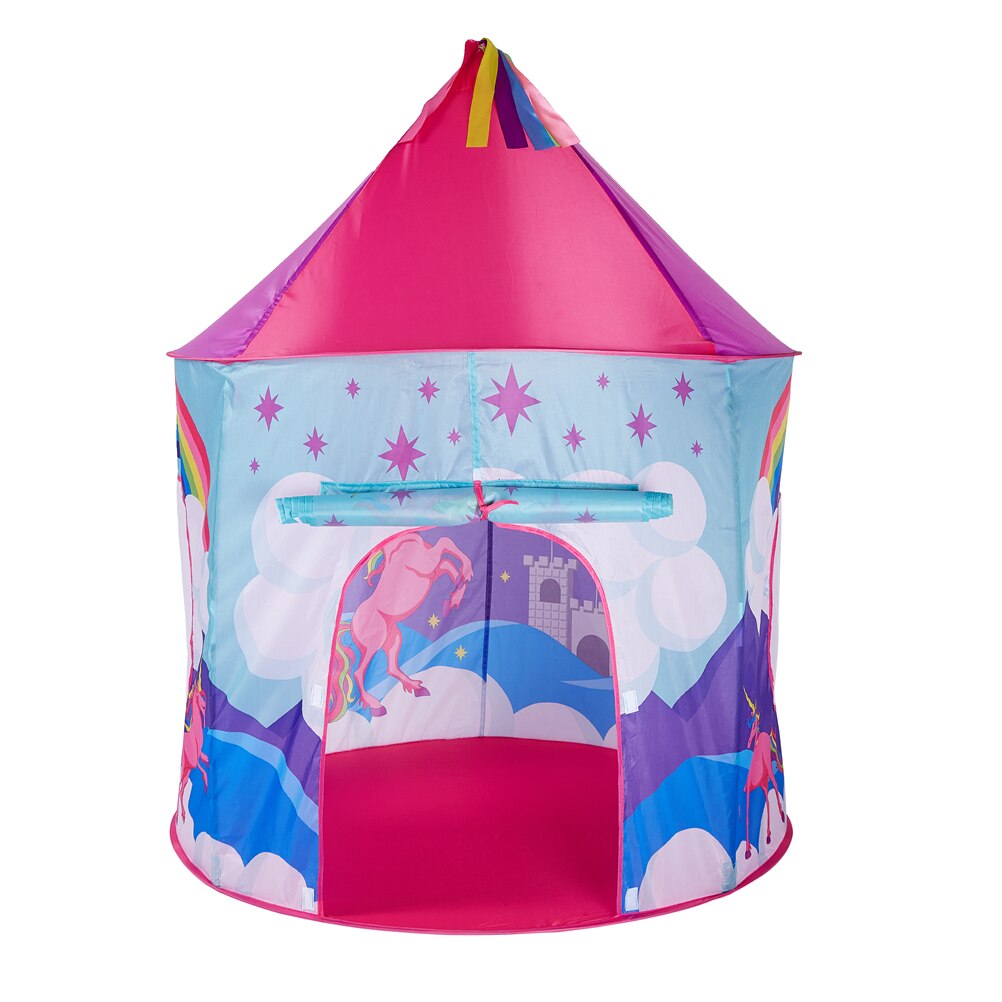 Unicorns Children Tent Cartoon Animal Princess Girl Pink Toys Play House Portable Castle