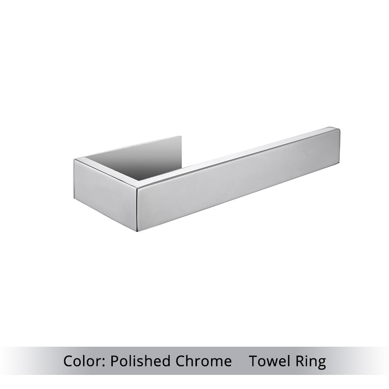 Soporte de papel higiénico pulido, ganchos para Toalla de baño, Kit de accesorios, barra de acero inoxidable, montaje de pared del dormitorio, conjuntos de herramientas de baño: PC-towel ring