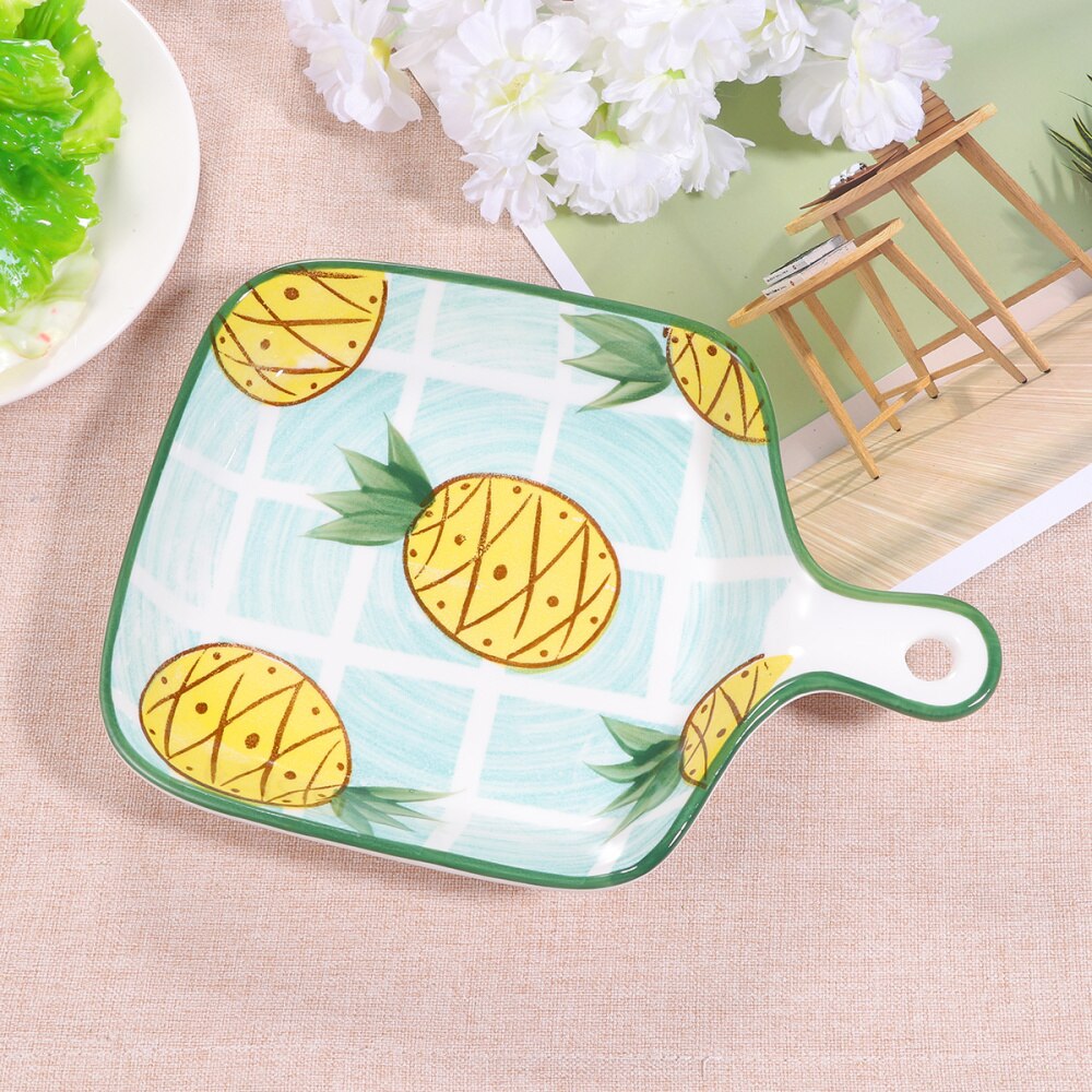 Ceramic Grill Pan Nonstick Plate Grill Cookware Delicate Porcelain Ovenware with Handle for Home (Omelette)