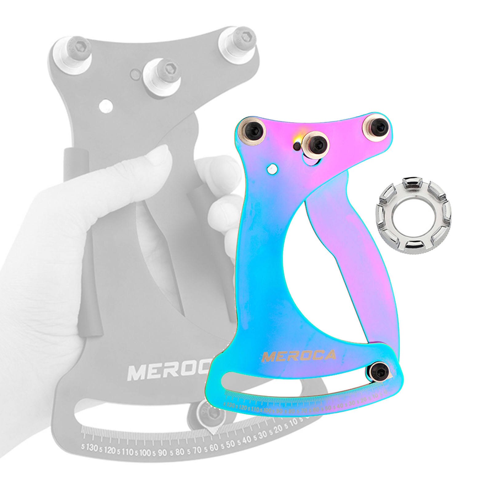 Tensiomètre à rayons de vélo, réparation de roues de bicyclette, accessoire précis, jauge de Tension à rayons pour calibrage cyclisme en extérieur: Colorful with wrench