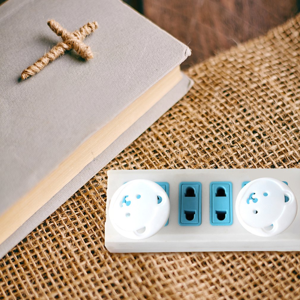 Enchufe europeo niños oso dibujos animados redondo grueso cubierta del zócalo del bebé Anti-choque eléctrico cubierta de protección