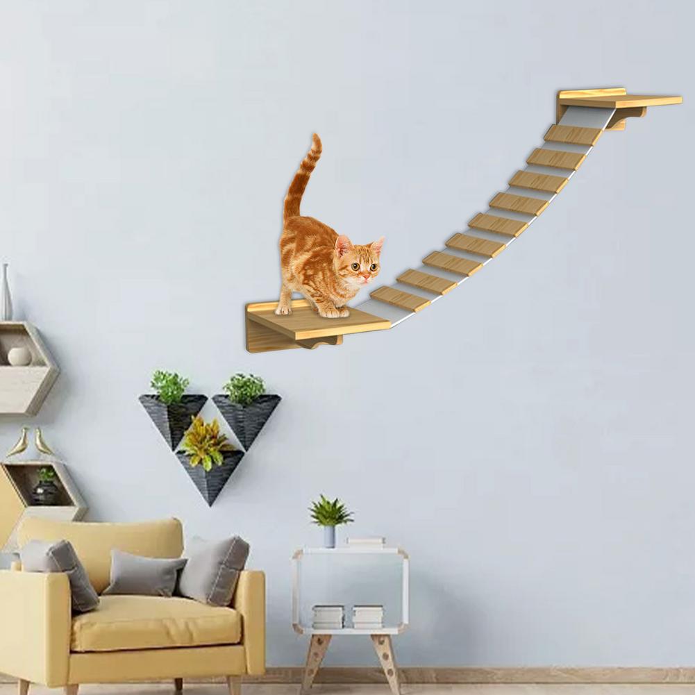 Kat Ladder Stappen Klimmen Plank Kat Brug Klimmen Muur Hout Stap Huisdier Kitten Bed Krabpaal Springen Brug Huisdier Meubels