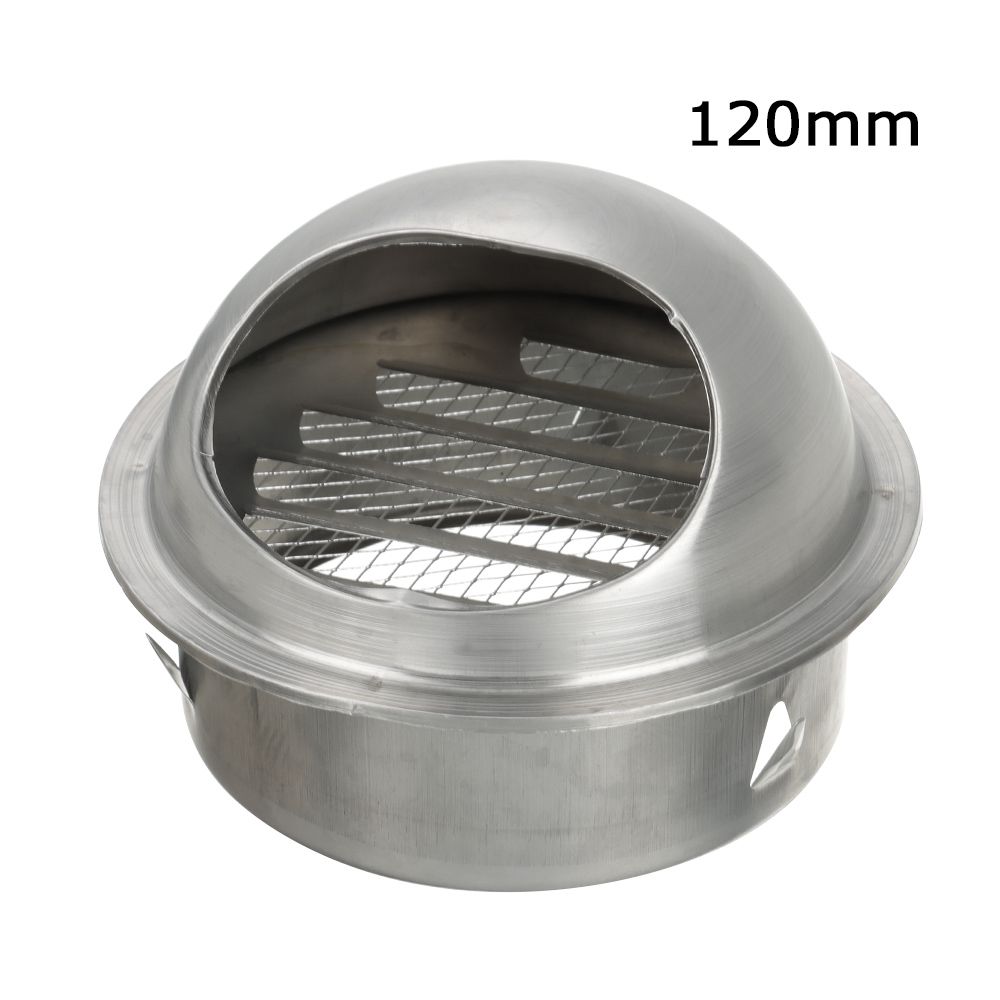 Stainless Steel Exterior Wall Ceiling Air Vent Various Size Ducting Ventilation Exhaust Grille Cover Vents Waterproof Cap: 120mm
